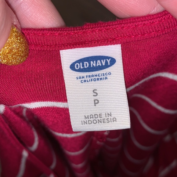 Old Navy red striped long sleeve knee length dress - Picture 6 of 7